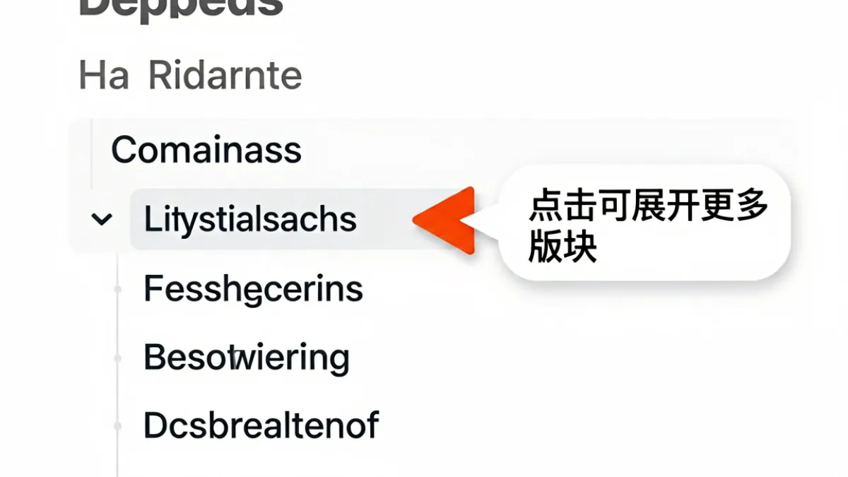 草榴主页左侧导航栏的展开状态，显示多个大类分组与折叠的子版块列表，用红色箭头标注点击展开位置
