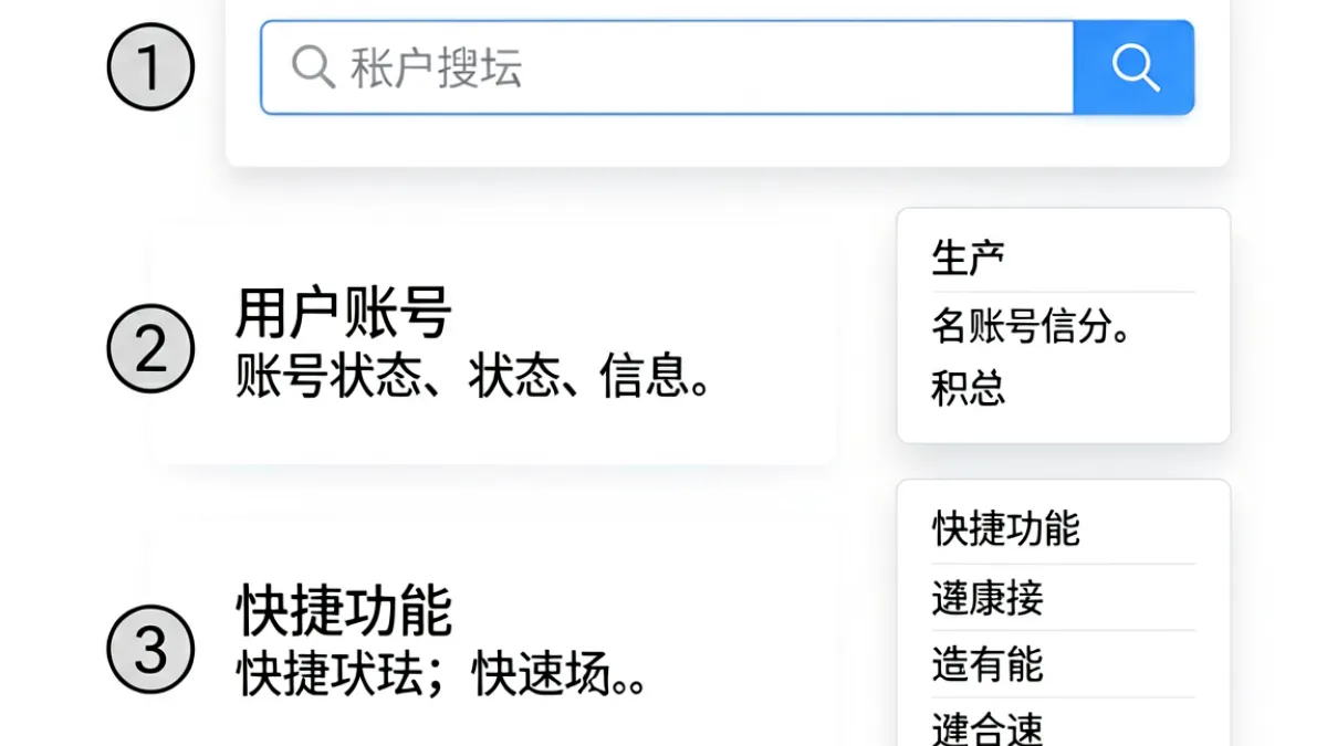 草榴主页右侧工具栏的详细布局，标注搜索框、用户状态显示区与快捷链接三个功能模块的位置
